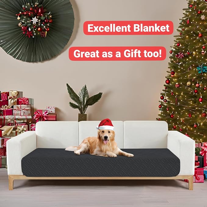 2026 Waterproof Sofa Dog Blanket (30"x70") Comfy Couch Sofa Mat for Pets with Anti-Slip Back, Universal Incontinence Lightweight Liner Pad for Furniture Car Picnic etc Durable Washable, Black