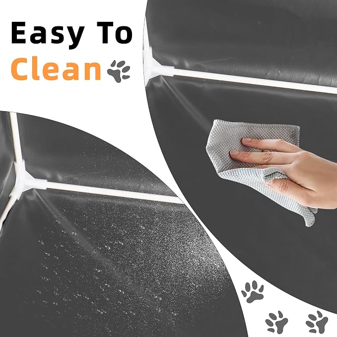 Dog Pee Pad Holder with High Walls - 35"x29"x17.3" No-Splash Indoor Dog Potty Box, Foldable Potty Training Toilet for Large Small Medium Dogs Puppy Potty (Dark Gray)