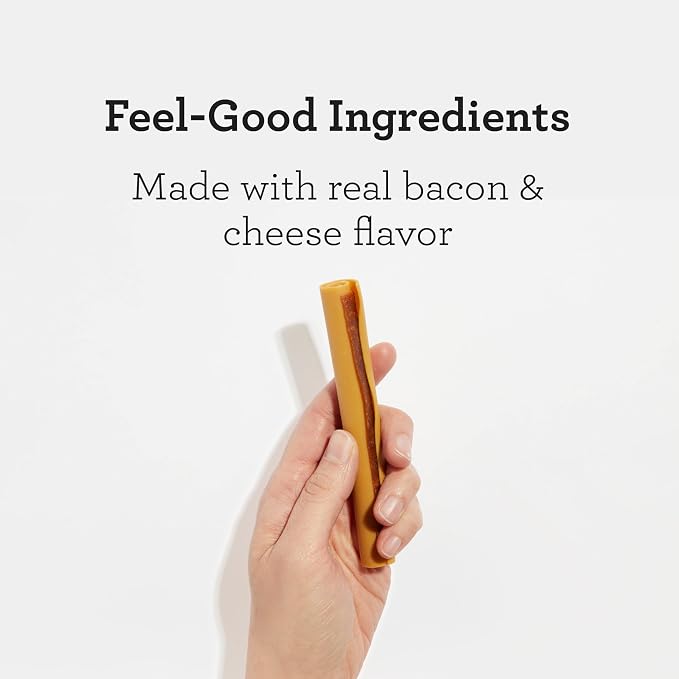 DreamBone DreamSticks with Real Bacon and Cheese Flavor, Rawhide Free Dog Chew Sticks 15 Sticks | Daily Chew, Digests Safely and Completely, Made With Real Bacon, Cheese, Chicken & Veggies, For Adult Dogs
