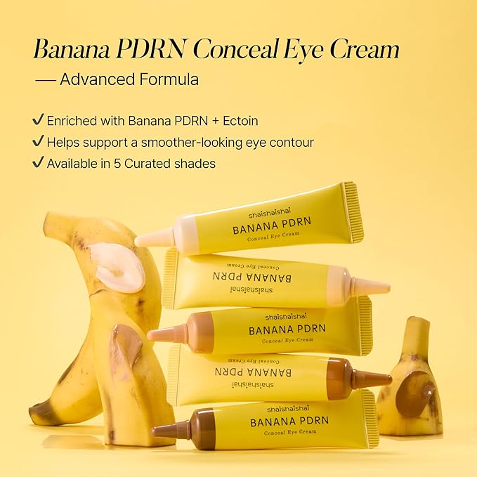 shaishaishai BANANA PDRN Conceal - Hydrating Under Eye Cream & Dark Circle Coverage, Advanced Formula with PDRN + Ectoin, Non-Sticky, Korean Skincare, 0.52 oz (Vanilla)