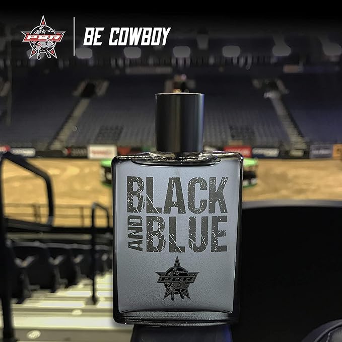 Tru Western PBR Black and Blue Men’s Cologne Spray for Men, Citrus, Sage, Lavender, Sandalwood & Patchouli Notes, 3.4 fl oz (100 ml)