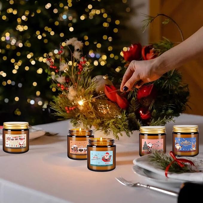 24 Pack Christmas Scented Candle Gift Set, Jar Candle Set (3.5 oz) | Premium Natural Soy Wax Candle,Clean-Burning & Long-Lasting,The Ultimate Christmas Gift & Holiday Decor