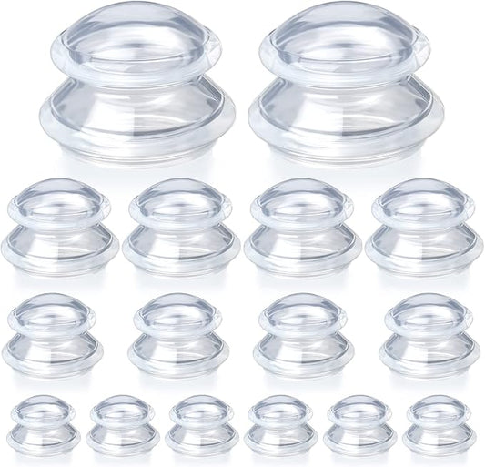 Syhood 16 Pcs 4 Sizes Cupping Therapy Set Silicone Cupping Massage Cups Professional Therapy Studio and Household Set for Cellulite Reduction Body Myofascial Muscle Nerve Joint Pain