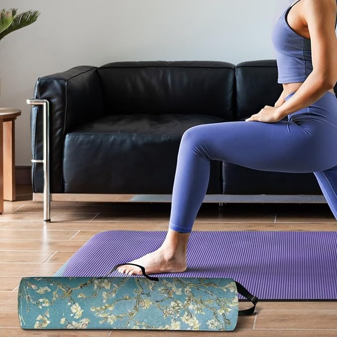 Yoga Mat Bag with Adjustable Shoulder Strap and Handle Zipper, 30in Wide x 6.3in Diameter for Yoga Mat Storage