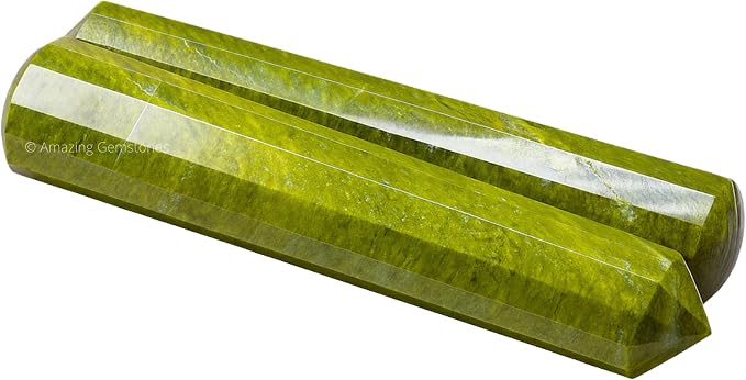 Amazing Gemstone Vesuvianite Crystal Wand Massage Stick - Pelvic Wand Gua Sha for Adults - Crystals and Healing Stones Massage Wands for Adults Gifts (Pointed)