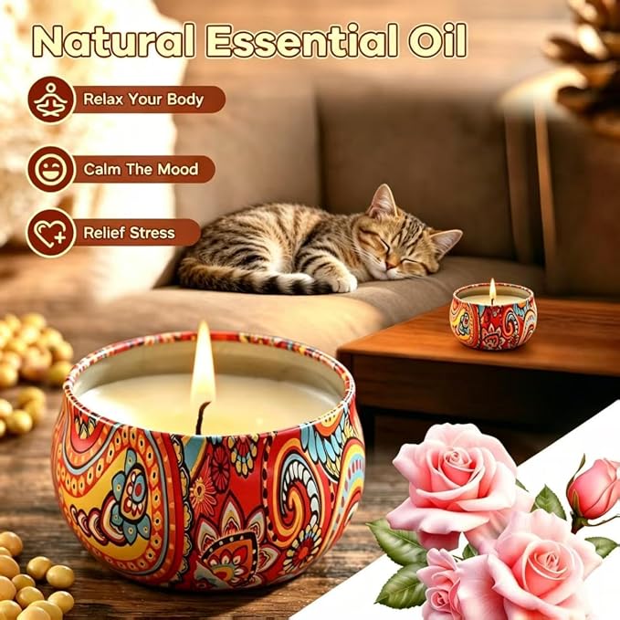 Scented Candle Set, 12 Pack Candles Gift for Home Scented, Aromatherapy Candle Gift, 2.5 oz Long Lasting Soy Candles for Men, Women, Friends Birthday, Mother's Day, Valentine Bath SPA