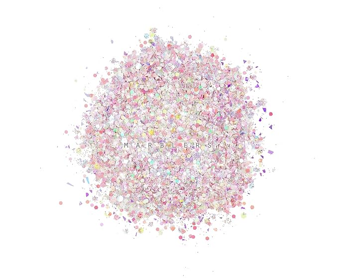 MARBLERS Mixed Shaped Face & Body Glitter [Pink] 0.18oz (5g) | Chunky | Chopped | Flake | Non-Toxic | Vegan | Cruelty-Free | Festival, Rave & Party Makeup | Eye, Hair, Nail Polish, Eyeshadow