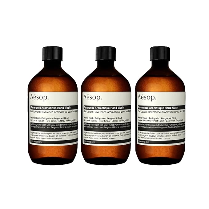 Aesop Reverence Aromatique Hand Wash Refill | Cleanse and Exfoliate the Hands | With Botanical Extracts And Finely Milled Pumice | 16.9 oz (Pack of 3)