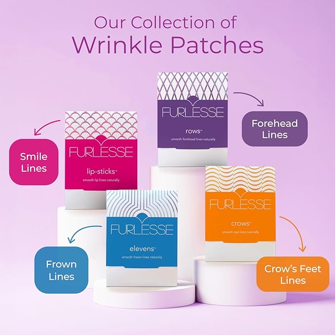 Furlesse Rows Wrinkle Patches, Overnight Forehead Wrinkle Tape for Fine Horizontal Lines, Non-Invasive Anti-Wrinkle Patches, Anti-Aging Skincare, 30-Count, 30-Day Use