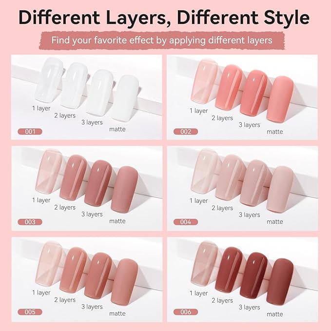 MIZHSE Nail Polish Set: 6 Classic Nude Colors Collection Milky White Nude Pink, Quick Dry Regular Nail Lacquer Fingernail Manicure DIY Nail Art Salon, Valentines Gift for Women Girls