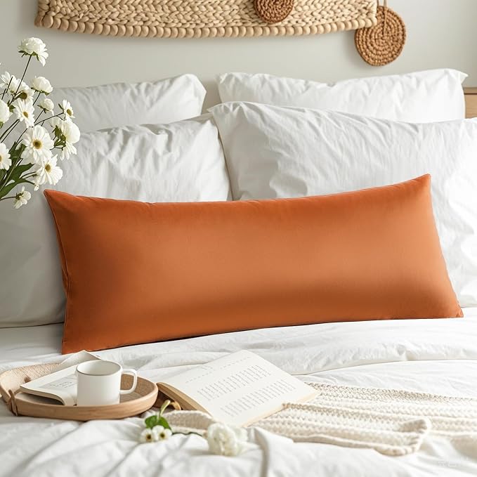 Artscope Luxury Velvet Lumbar Pillow Cover Super Soft Decorative Rectangle Throw Pillow Covers Case Cushion Covers for Sofa Couch Bedroom Car Decor 14x36 Inch Orange