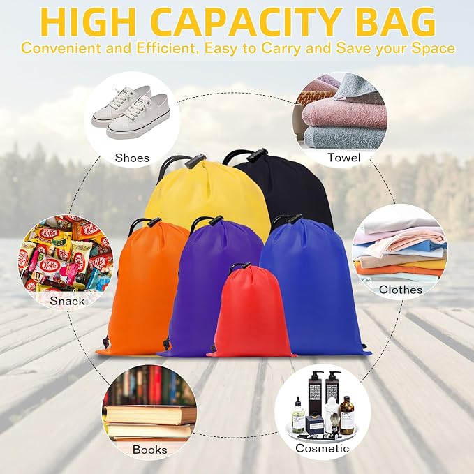 iMucci Upgrade Drawstring Bag Sack Nylon Bag Ditty Bag for Gym Traveling, Hiking, Yoga, Shopping