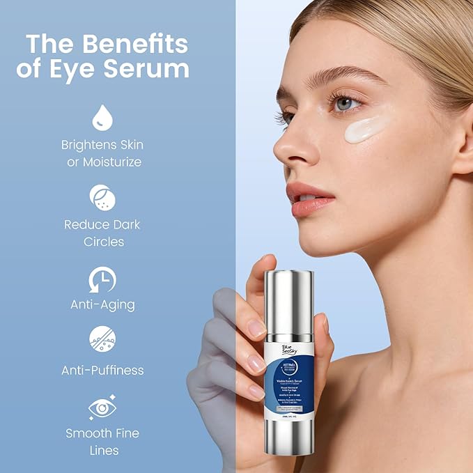 3-in-1 Retinol Eye Cream with Hyaluronic Acid & Niacinamide, Anti Aging Under Eye Treatment for Dark Circles Puffiness Fine Lines Wrinkles, Lightweight Hydrating Brightening Eye Care for Men Women