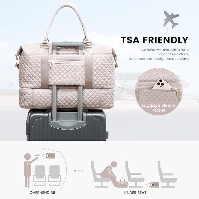 LOVEVOOK Travel Duffle Bag,Weekender Bags for Women with Shoe Compartment，Carry on Overnight Bag with Toiletry Bag,Gym Duffel Bag with Wet Pocket, Hospital Bags for Labor and Delivery