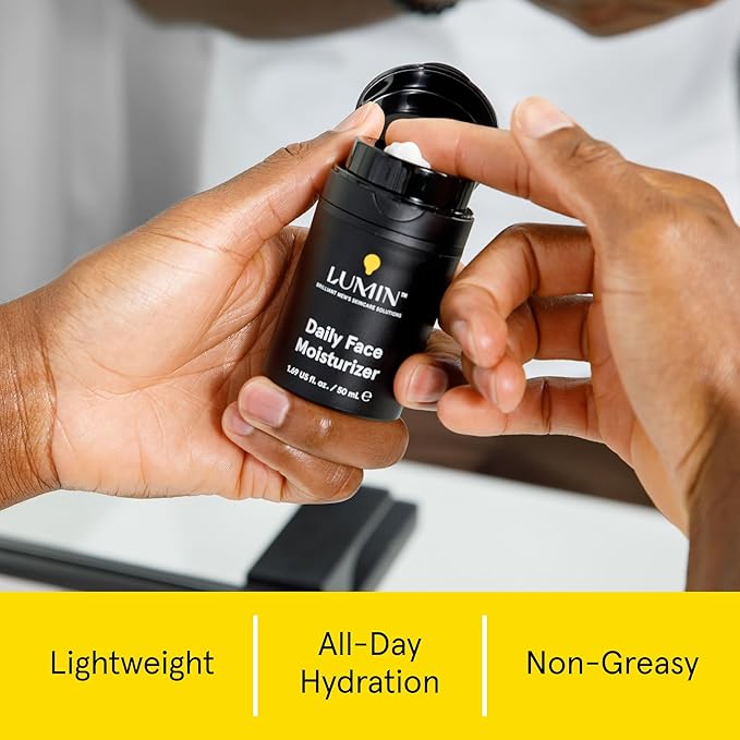 Lumin Daily Face Moisturizer for Men – Lightweight Hydrating Cream with Niacinamide, Men’s Face Lotion for Normal, Combination & Sensitive Skin, Korean Skincare, Smooth & Nourishing, 50ml