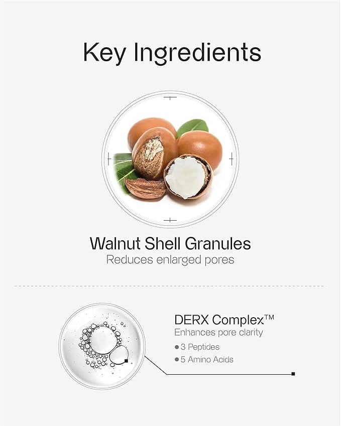 Oganacell DERX Cleanser - Walnut Cleanser for Clogged Pores, Gentle Daily Exfoliant for Smooth Skin, Korean Skin Care Face Wash, 4.05 fl oz