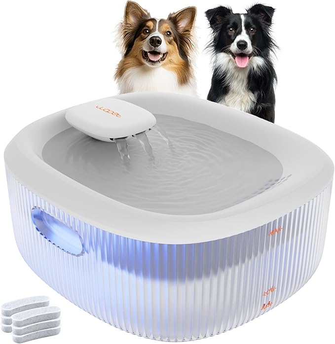 WOPET Dog Water Fountain for Large Dogs, 6L/205oz/1.6Gal Automatic Dog and Cat Water Fountain, Pet Water Dispenser with 6 Filters, Ultra-Quiet Pump, Great for Large Dogs Cats and Multi-Pet Home