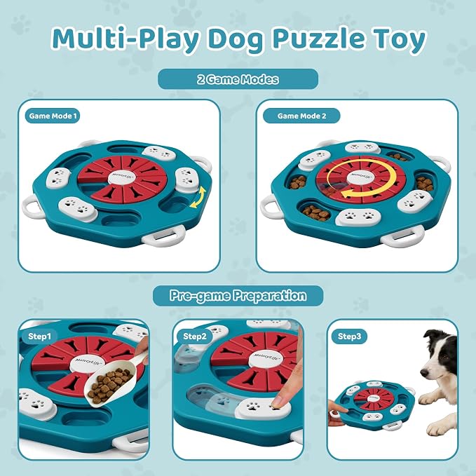 Dog Puzzle Toy for Smart Dogs, Interactive Dog Enrichment Toys,Level1(Blue)