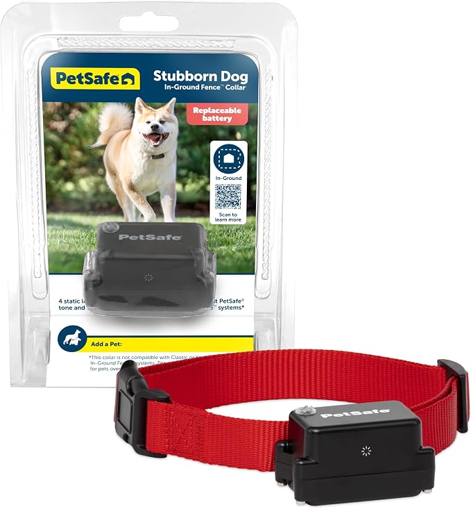 PetSafe Stubborn Dog In-Ground Fence Collar | Collar Only, Replacement, Extra, Add-A-Dog, Tone, Vibration, & Static, Waterproof, Dogs 8 lb+ Neck 6-28 in