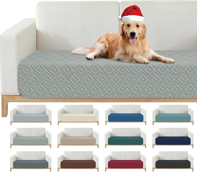 2026 Waterproof Sofa Dog Blanket (30"x53") Comfy Loveseat Couch Mat for Pets with Anti-Slip Back, Universal Incontinence Lightweight Liner Pad for Furniture Car Picnic etc Durable Washable, Light Grey