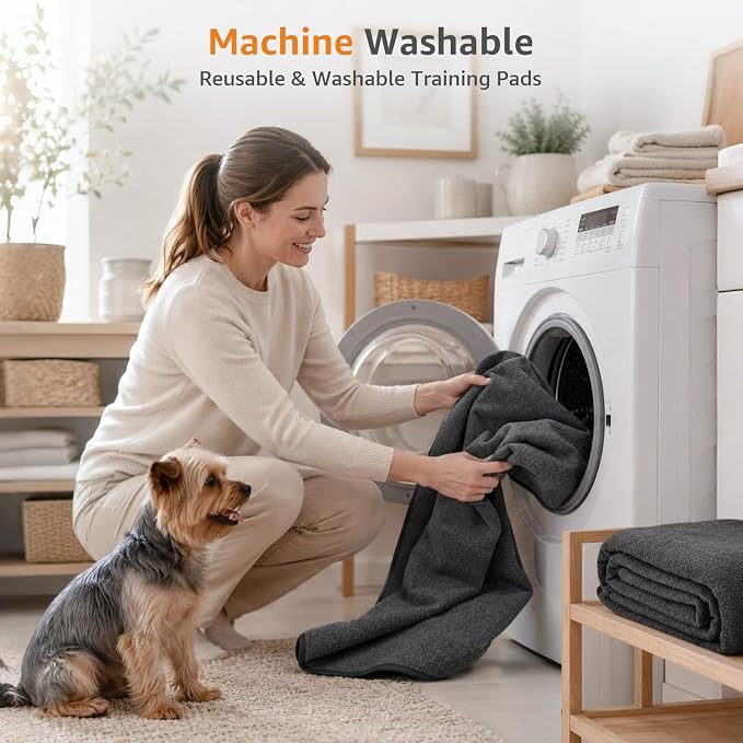 LOOBANI Washable Pee Pads for Dogs, 2 Pack Leak-Proof Dog Mats,72"x72",Mix | Super Absorbent and Non-Slip Puppy Pads, Machine Washable, Extra Large Whelping Pads for Crate, Playpen, Floor, Housebreaking