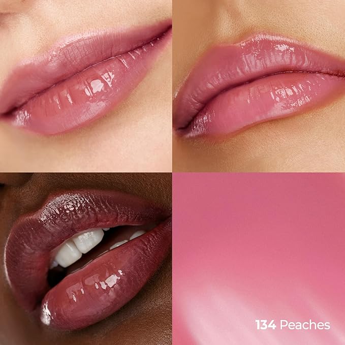 Laka Fruity Glam Tint, 4.5g/0.15oz, Glowing Lip Stain with Wide Color Spectrum, Hydrating & Lightweight Texture, Buildable Color, Non-Sticky, Vegan, K-Beauty (#134 Peaches)
