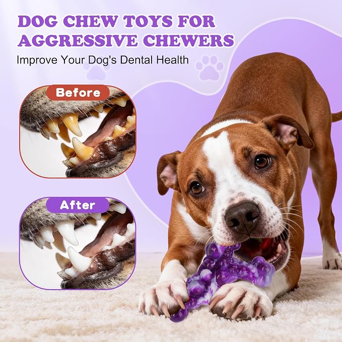 3Pack Bone Indestructible Dog Chew Nylon Toys for Aggressive Chewers