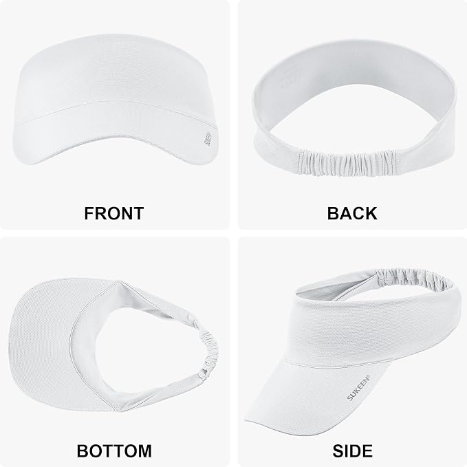Sukeen Cooling Stretchy Sun Visor for Women Men UV Protection Cooling Hat | Lightweight quick-dry free size vizor with instant cooling, sports visor hat for golf, tennis, cycling, running, pickleball