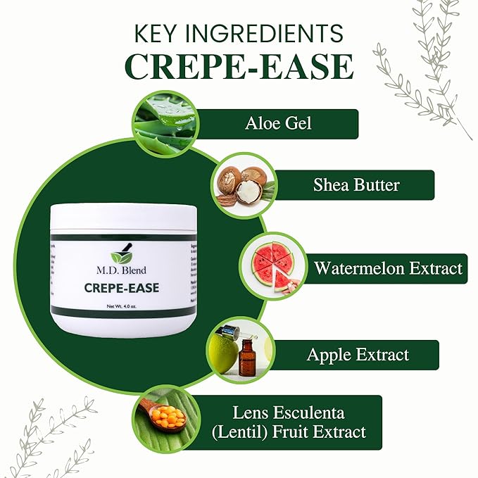 Crepe-Ease Body Moisturizer Anti Aging Retinol Cream Firming, Smoothing & Hydrating Cream for Crepey Skin on Neck, Arms & Legs Crepe Skin Repair, Advanced Crepe Fix, 4 oz