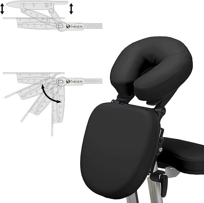 STRONGLITE Portable Massage Chair Ergo Pro II - Ultra-Strong, Lightweight, Foldable Tattoo Spa Chair with Wheels & Carry Case (600lbs Working Weight), Black