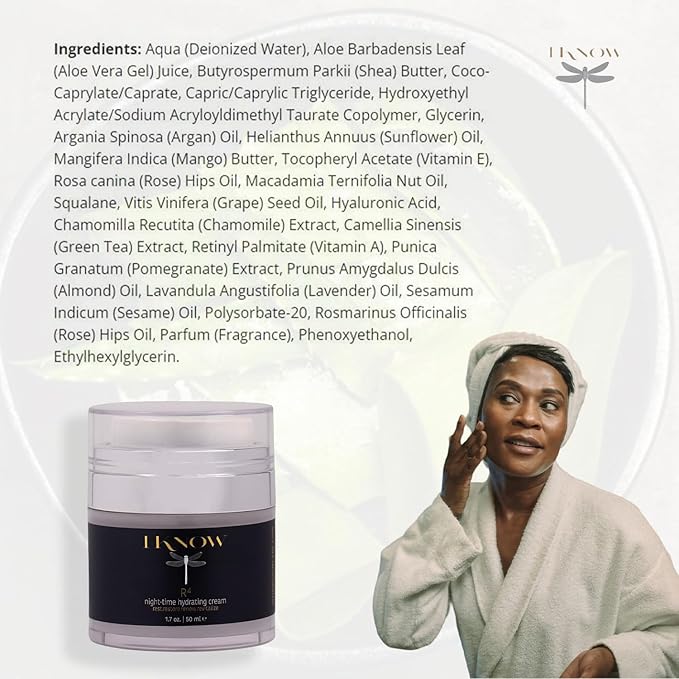 IKNOW R4 Night-Time Hydrating Cream, Hyaluronic Acid Restorative Night Cream, Revitalize with R4 Skincare, Moisturizer Face Cream, Hydrating Skincare for Renewing Night-Time Routine, (1.7oz)