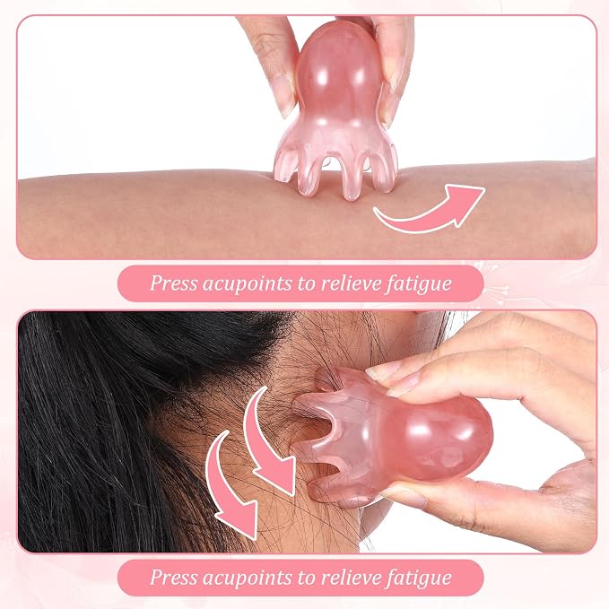 ElevateTech Head Massager Tool Scalp Comb, 2Pcs Head Massager Comb and Six Claw Manual Hair Scalp Massagers Gua Sha Tool