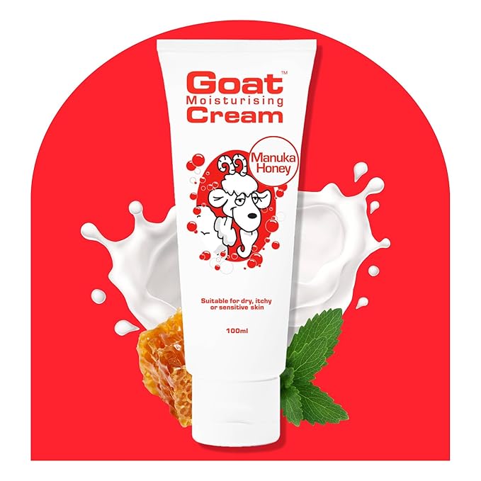 Goat Moisturising Cream - Goat Moisturising Hand and Body Cream - Enriched with Goats Milk, Vitamin E - 3.4 oz - Manuka Honey