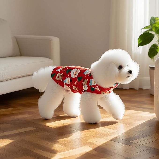 Christmas Cat Sweater Warm Fleece Pet Clothes for Cats Only | Soft Cat Vest Puppy Hoodie Coat, Fall Cold Winter Sweatshirt Pullover Clothing also for Small Dogs, Xmas L