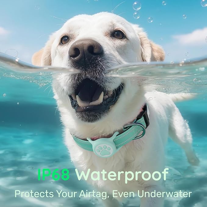 Premium Airtag Dog Collar，with IP68 Waterproof AirTag Holder,Green,XS | Soft,Breathable,Nylon Padded,Reflective,Ultra-Durable Buckle,Adjustable,Comfortable for Small Medium Large Dogs