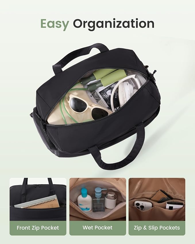 LOVEVOOK Small Gym Bag for Women with Large Tumbler Holder Pocket, Carry on Weekender Travel Duffel Bag with Shoe Compartment, Overnight Mini Personal Bag with pouch for Workout Sport Dance Yoga