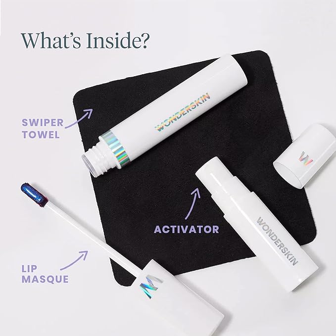 Wonderskin Wonder Blading All Day Lip Stain Peel Off Masque and Reveal Kit- Long Lasting, Waterproof Nude Lip Tint, Transfer Proof Natural Makeup Stain Kit (Whimsical)