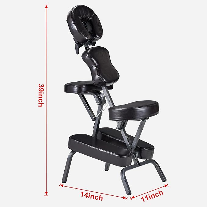 Master Massage Bedford Portable Light Weight Massage Chair, Burgundy, with Carry Case