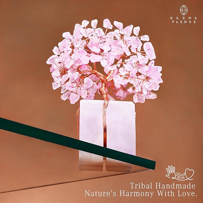 Rose Quartz Trees Gifts for Women, Mom, Sister, Unique Gifts for Her Birthday, Anniversary, 7 Chakra Healing Crystal and Stones for Positivity, Money, Good Luck, Tree of Life Home and Office Decor