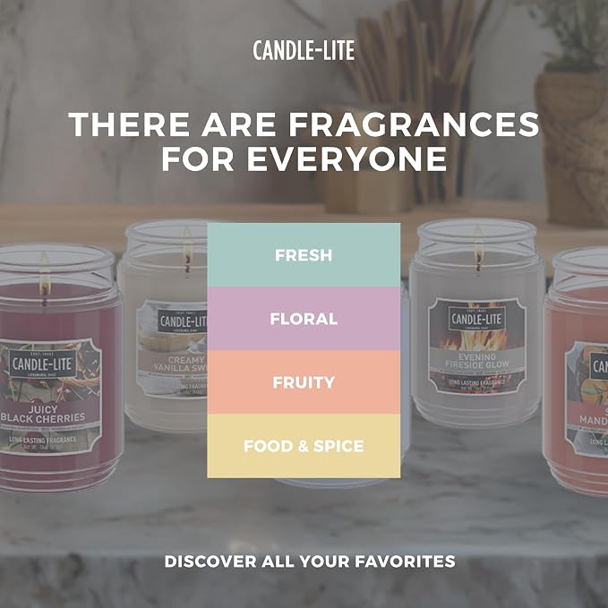 Candle-Lite Scented Candles for Men, Oud Noir Fragrance, 16.25 oz Jar, 3-Wick, 51 Hours of Burn Time, Masculine Aromatherapy with Long Lasting Scent, Ideal Gift for Father's Day and Home Decor