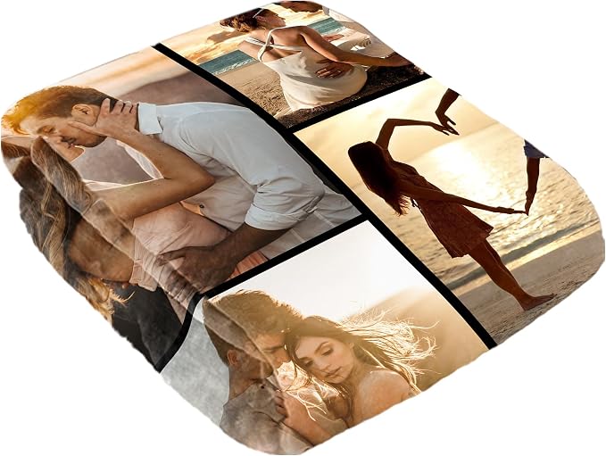 SHIPS NEXT DAY Custom Blanket with Picture Text Personalized Throws Blanket with Photos Customize Blanket Customizable Blankets Customized Gifts for Mom Dad Couple Girlfriend Boyfriend Wife Husband