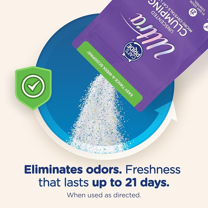 Ultra by Cat's Pride Clumping Micro Crystals Litter, Fragrance Free, 15lb