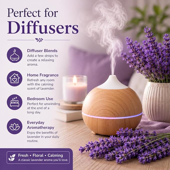 Lavender Essential Oil – 32 fl oz (946 ml) Aluminum Bottle w/Plug Cap - GreenHealth