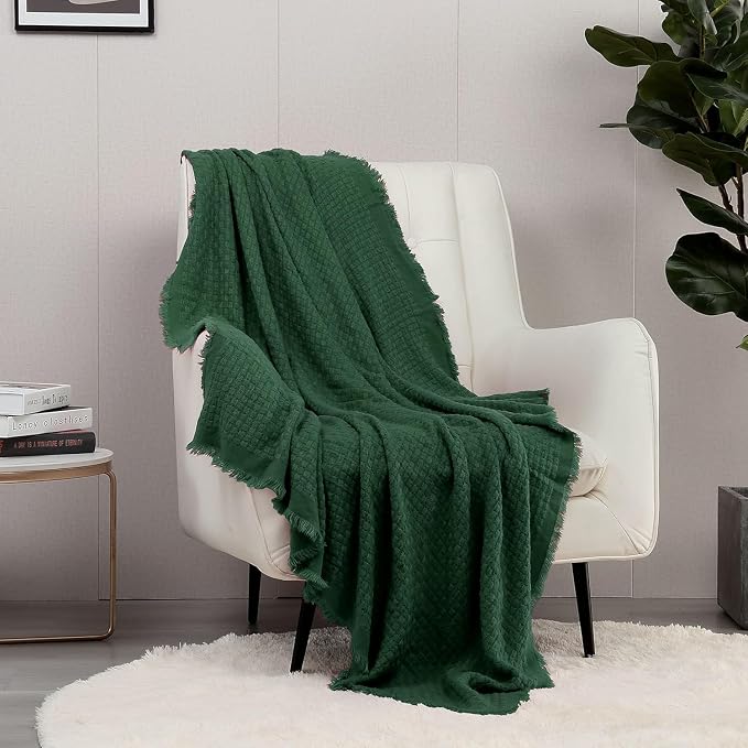 CREVENT Farmhouse Boho Knitted Throw Blanket for Couch Sofa Chair Bed Home Decoration, Soft Warm Cozy Light Weight for Spring Summer Fall (50''X60'' Christmas Set)