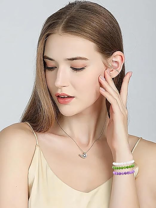 NCB 2.3-Piece 4mm Natural Crystal Gemstone Stretch Bracelets – Handmade Reiki Energy Healing Jewelry for Meditation,Yoga, Unisex