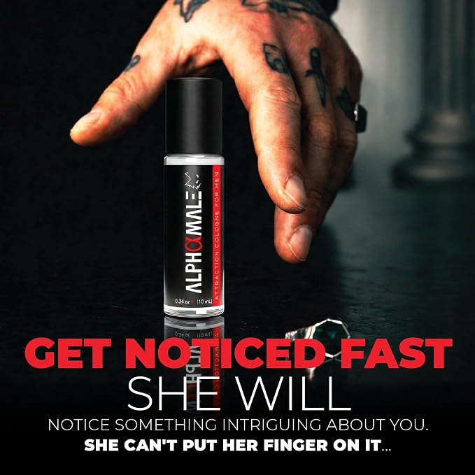 AlphaMale Pheromone Infused Cologne for Men to Attract Women - Masculine Allure in a Roll-on Bottle - 10ml