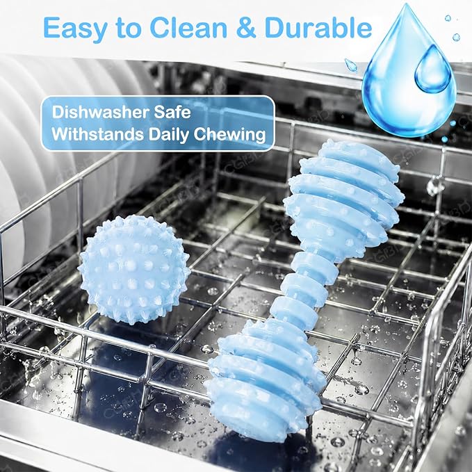 Puppy Toys, 6 Pack Dog Chew Toys for Puppy, Cute Blue Small Dog Toys, Teething Toys for Puppies, Soft Durable Interactive Chew Toy for Small Dogs