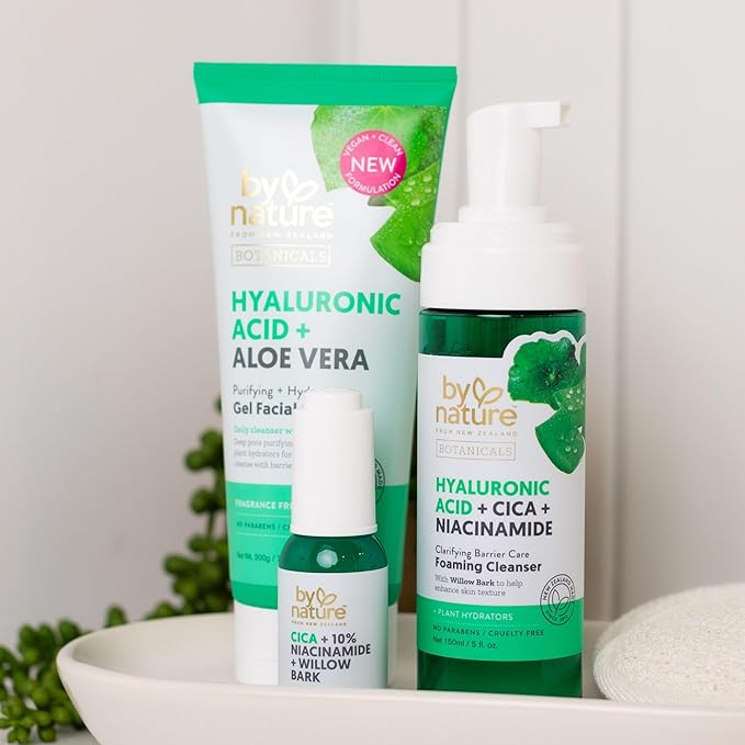 By Nature Calming Face Serum - Cica+10% Niacinamide+Willow Bark - Purifying Facial Serum with Cica Plant Extract & Texture Enhancing Niacinamide - Skincare from New Zealand - 1 fl. Oz