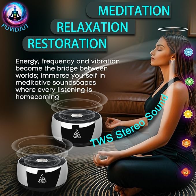 Sound Frequency Instruments, Meditation Tone TWS Machine- Solfeggio Bath Device for Yoga, Mindfulness, Singing Therapy System of Chakra Relaxation and Stress 5 Tones, 3 Timer Modes
