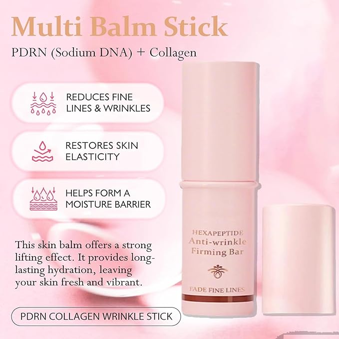 2Pcs Hydrating Multi Eye Balm Stick, Lip Balm Firming Eye Balm Stick Neck Cream Make Up Base, Reduce Wrinkle Vegan & Cruelty-Free
